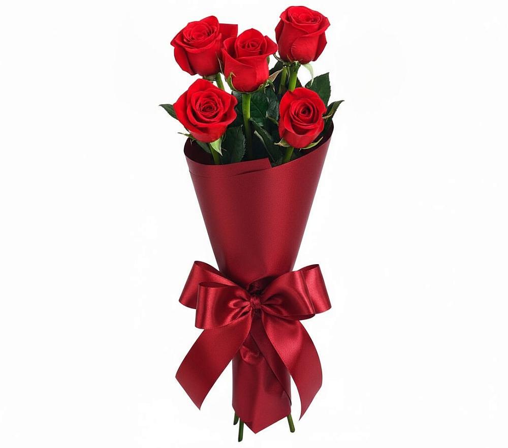 Букет 5 Красных роз Эдлесс Лав в Серноводском