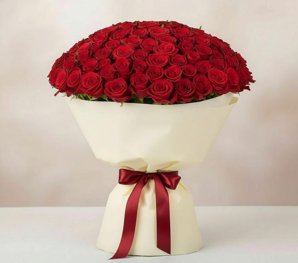 Букет 101 Красная роза Милано в Серноводском