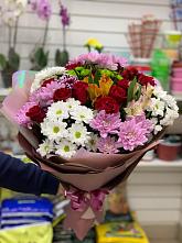 Букет цветов из:  Розы, Хризантемы и Альстромерии #REPLACE_PRED# Серноводском