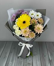 Букет цветов из:  Розы, Герберы и Хризантемы в Серноводском