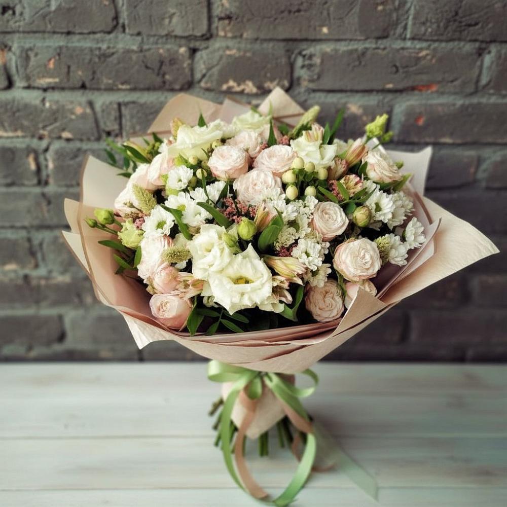 Букет цветов из: Альстромерии, Розы и Хризантемы в Серноводском