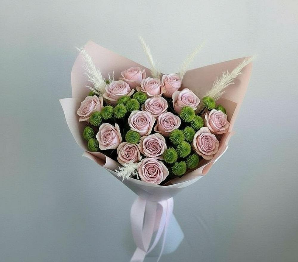 Букет цветов из: Розы и Хризантемы в Серноводском