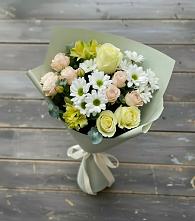 Букет цветов из:  Альстромерии, Розы и Хризантемы в Серноводском