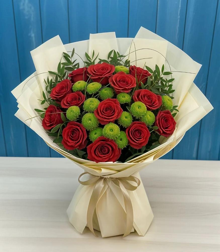 Букет цветов из: Розы и Хризантемы в Серноводском